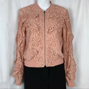 BCBGMaxAzria women's Nova Ruffle Bomber Jacket XS